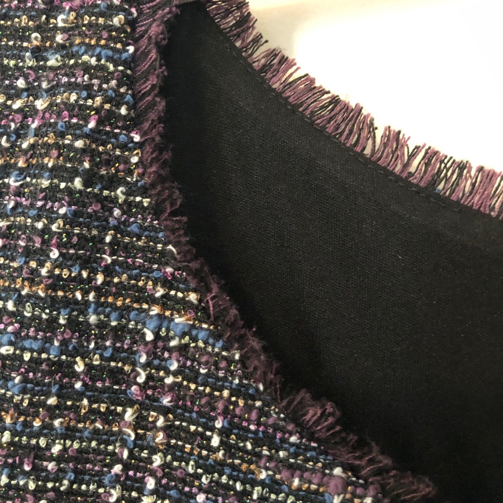 Ann Taylor Loft purple tweed dress